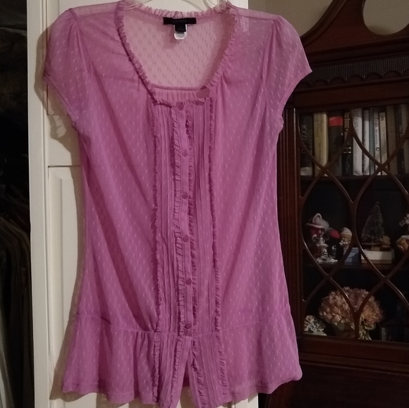 Express Tops - Express rose colored sheer blouse size M